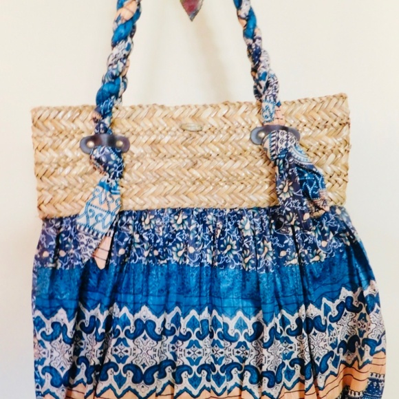 Cappelli Straworld Tote Beautiful colors Boho Bag Beach, Travel Work Handbag EUC - Picture 2 of 5